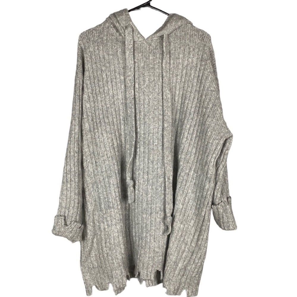 Zara grey tunic hooded sweater